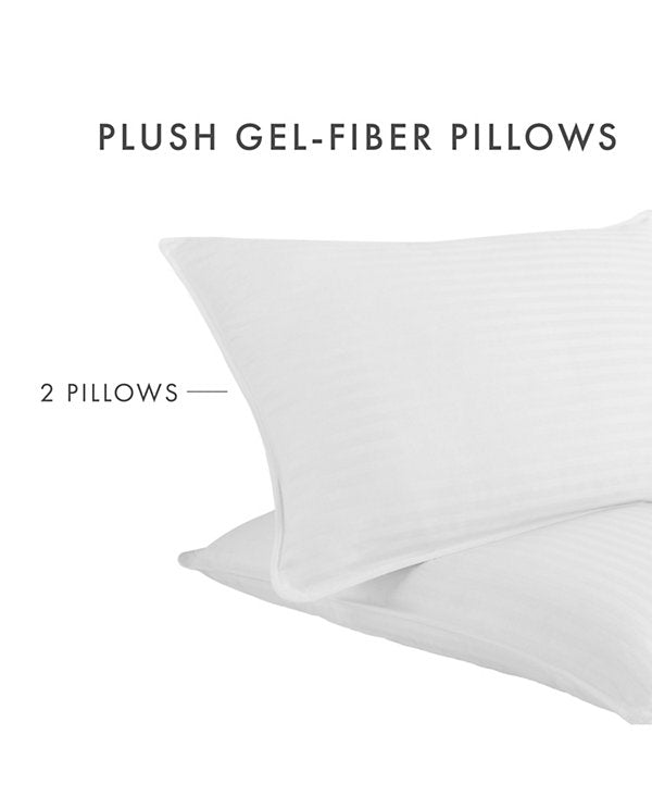 Plush Down Alternative Cooling Gel-Infused Fibers 2-Pack Pillows, Standard