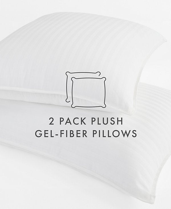 Plush Down Alternative Cooling Gel-Infused Fibers 2-Pack Pillows, Standard